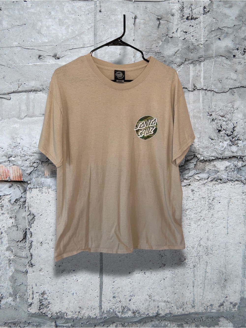 Santa Cruz Skateboards Tan Short Sleeve Logo Tee